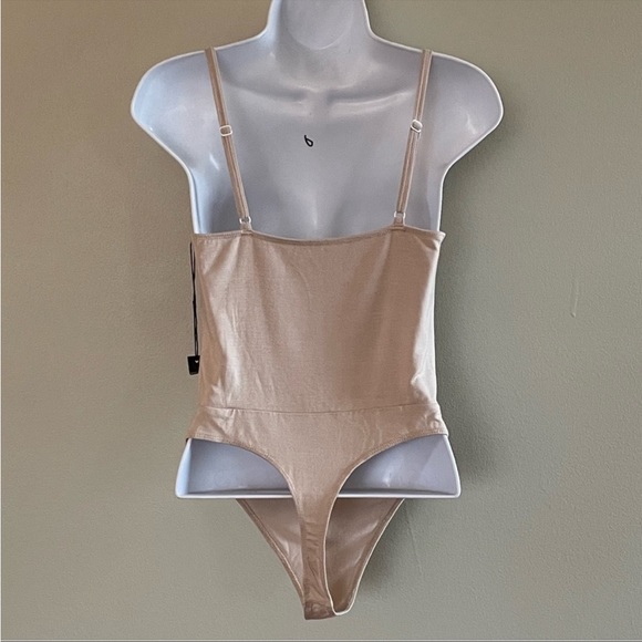 Olympia Theodora Cowl Neck Bodysuit in Champagne NWT - Picture 3 of 4